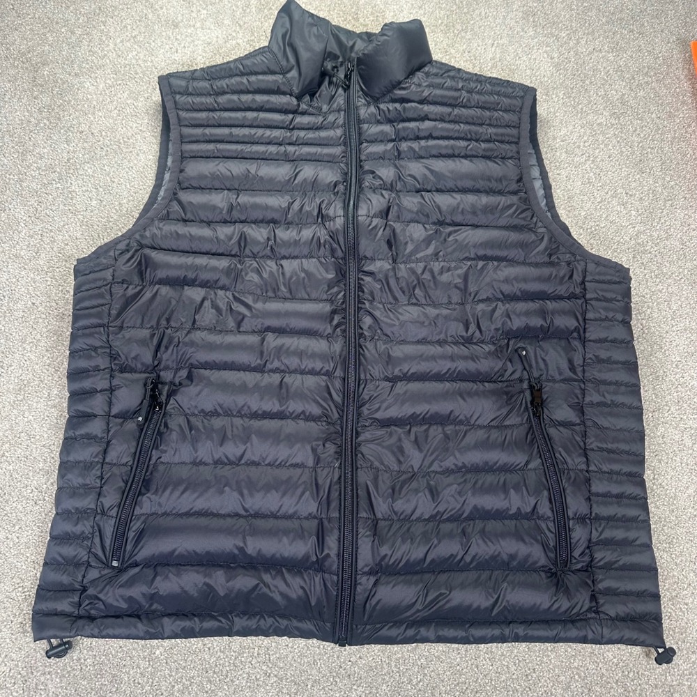 Solaris Large Puffer Vest Mens Black Excellent Natural‎ Duck Down Packable Gilet